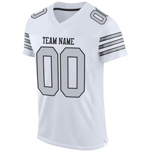 Load image into Gallery viewer, Custom White Silver-Black Mesh Authentic Football Jersey
