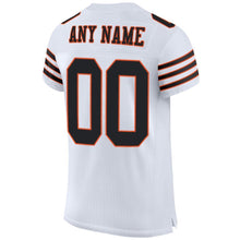 Load image into Gallery viewer, Custom White Black-Orange Mesh Authentic Football Jersey