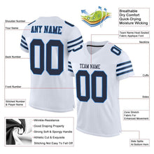 Load image into Gallery viewer, Custom White Navy-Powder Blue Mesh Authentic Football Jersey