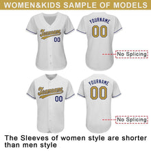 Load image into Gallery viewer, Custom White Old Gold-Royal Authentic Baseball Jersey