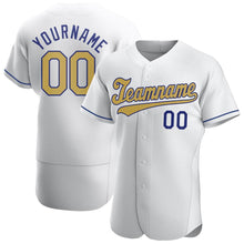 Load image into Gallery viewer, Custom White Old Gold-Royal Authentic Baseball Jersey