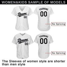 Load image into Gallery viewer, Custom White Black Strip Black-Gray Authentic Baseball Jersey
