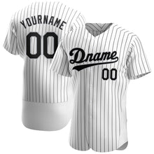 Load image into Gallery viewer, Custom White Black Strip Black-Gray Authentic Baseball Jersey