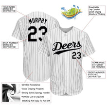 Load image into Gallery viewer, Custom White Black Strip Black-Gray Authentic Baseball Jersey