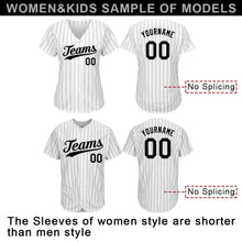 Load image into Gallery viewer, Custom White Black Strip Black-Gray Authentic Baseball Jersey