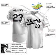Load image into Gallery viewer, Custom White Black Strip Black-Gray Authentic Baseball Jersey