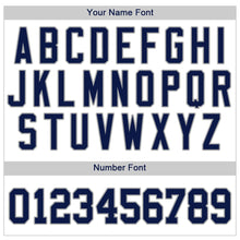 Load image into Gallery viewer, Custom White Navy Strip Navy-Gray Authentic Baseball Jersey