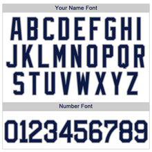 Load image into Gallery viewer, Custom White Navy Strip Navy-Gray Authentic Baseball Jersey