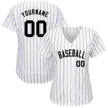Load image into Gallery viewer, Custom White Purple Strip Black-Gray Authentic Baseball Jersey