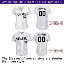 Load image into Gallery viewer, Custom White Purple Strip Black-Gray Authentic Baseball Jersey