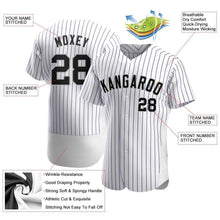 Load image into Gallery viewer, Custom White Purple Strip Black-Gray Authentic Baseball Jersey