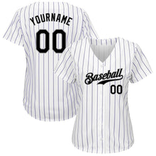Load image into Gallery viewer, Custom White Purple Strip Black-Gray Authentic Baseball Jersey