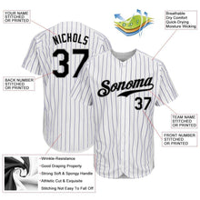Load image into Gallery viewer, Custom White Purple Strip Black-Gray Authentic Baseball Jersey