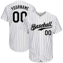 Load image into Gallery viewer, Custom White Purple Strip Black-Gray Authentic Baseball Jersey