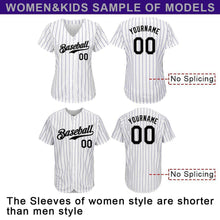 Load image into Gallery viewer, Custom White Purple Strip Black-Gray Authentic Baseball Jersey