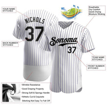 Load image into Gallery viewer, Custom White Purple Strip Black-Gray Authentic Baseball Jersey