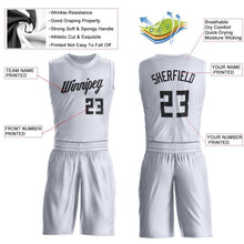 Load image into Gallery viewer, Custom White Black Round Neck Suit Basketball Jersey