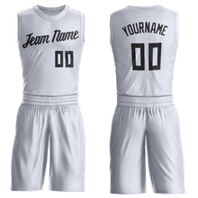 Load image into Gallery viewer, Custom White Black Round Neck Suit Basketball Jersey