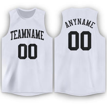 Load image into Gallery viewer, Custom White Black Round Neck Basketball Jersey
