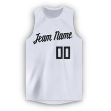 Load image into Gallery viewer, Custom White Black Round Neck Basketball Jersey