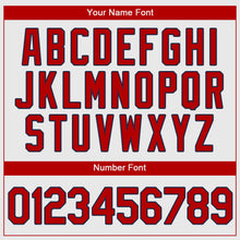 Load image into Gallery viewer, Custom White Red-Navy Authentic Baseball Jersey