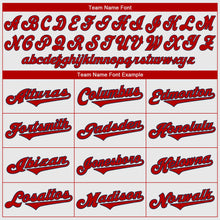 Load image into Gallery viewer, Custom White Red-Navy Authentic Baseball Jersey