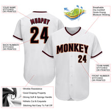 Load image into Gallery viewer, Custom White Black-Crimson Authentic Baseball Jersey
