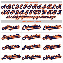 Load image into Gallery viewer, Custom White Navy-Orange Authentic Baseball Jersey