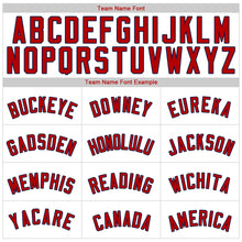 Load image into Gallery viewer, Custom White Red-Navy Authentic Baseball Jersey