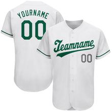 Load image into Gallery viewer, Custom White Kelly Green-Gray Authentic St. Patrick's Day Baseball Jersey