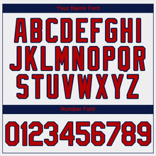 Load image into Gallery viewer, Custom White Red-Navy Authentic Baseball Jersey