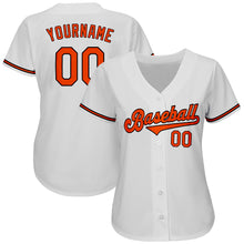Load image into Gallery viewer, Custom White Orange-Black Authentic Baseball Jersey