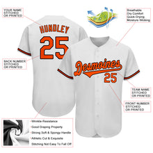 Load image into Gallery viewer, Custom White Orange-Black Authentic Baseball Jersey