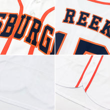 Load image into Gallery viewer, Custom White Orange-Black Authentic Baseball Jersey