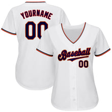 Load image into Gallery viewer, Custom White Navy-Red Authentic Baseball Jersey