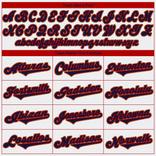 Load image into Gallery viewer, Custom White Navy-Red Authentic Baseball Jersey