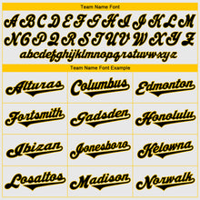 Load image into Gallery viewer, Custom White Black-Gold Authentic Baseball Jersey