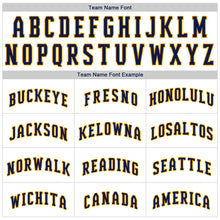 Load image into Gallery viewer, Custom White Navy Strip Navy-Gold Authentic Baseball Jersey