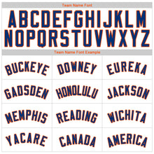 Load image into Gallery viewer, Custom White Royal Strip Royal-Orange Authentic Baseball Jersey