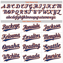 Load image into Gallery viewer, Custom White Royal Strip Royal-Orange Authentic Baseball Jersey