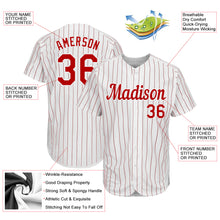 Load image into Gallery viewer, Custom White Red Strip Red-White Authentic Baseball Jersey