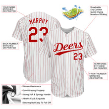 Load image into Gallery viewer, Custom White Red Strip Red-White Authentic Baseball Jersey