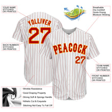 Load image into Gallery viewer, Custom White Red Strip Red-Gold Authentic Baseball Jersey