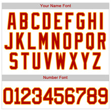 Load image into Gallery viewer, Custom White Red Strip Red-Gold Authentic Baseball Jersey