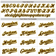 Load image into Gallery viewer, Custom White Brown Strip Brown-Gold Authentic Baseball Jersey