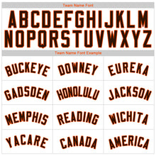 Load image into Gallery viewer, Custom White Brown Strip Brown-Orange Authentic Baseball Jersey