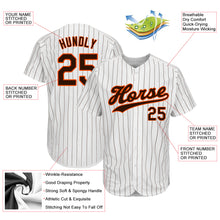 Load image into Gallery viewer, Custom White Brown Strip Brown-Orange Authentic Baseball Jersey
