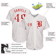 Load image into Gallery viewer, Custom White Red Strip Red-White Authentic Baseball Jersey
