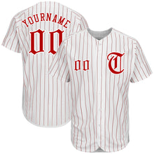 Load image into Gallery viewer, Custom White Red Strip Red-White Authentic Baseball Jersey