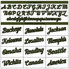 Load image into Gallery viewer, Custom White Royal Strip Olive-Black Authentic Memorial Day Baseball Jersey